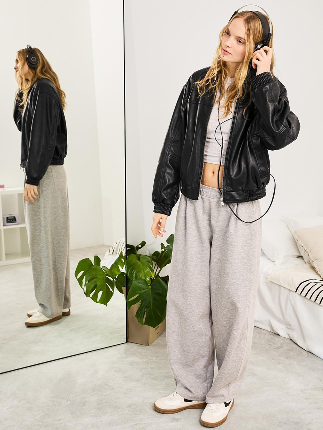 Bershka Faux Leather Oversize Jacket