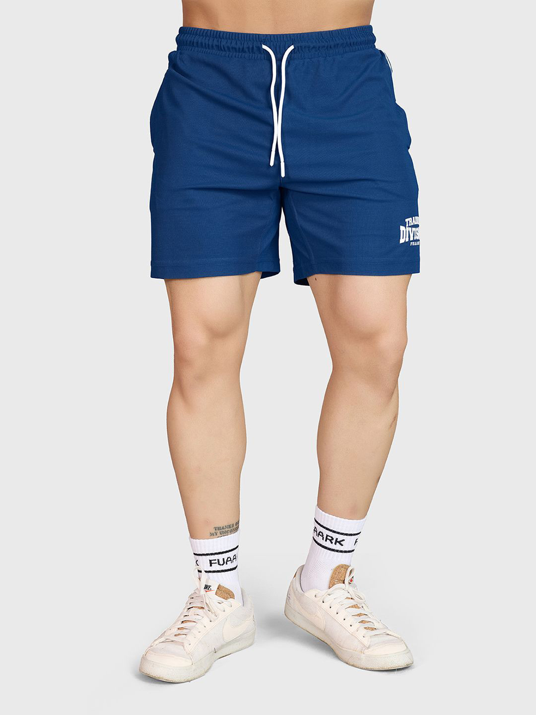 FUAARK Men Regular Fit Mid-Rise 2-Way Stretch Training or Gym Sports Shorts