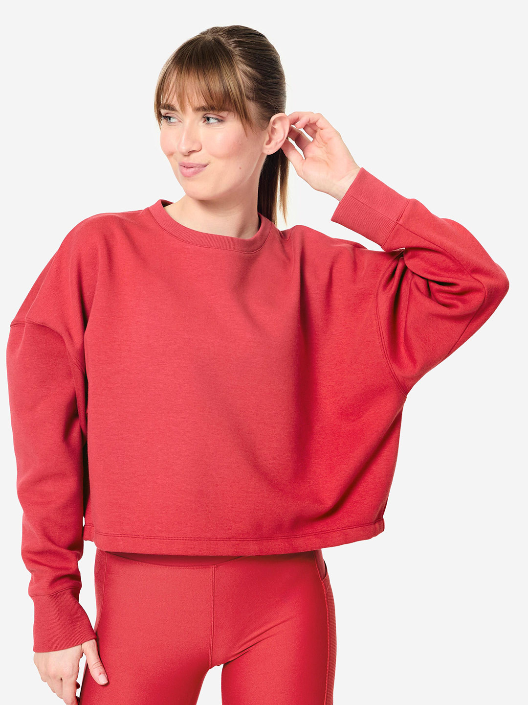 Decathlon Round Neck Stretchy & Comfortable Cropped Fitness Sweatshirt