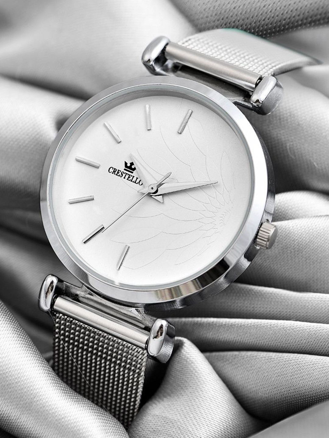 CRESTELLO Women Stainless Steel Wrap Around Straps Analogue Watch CR-CK358-WHT-CH