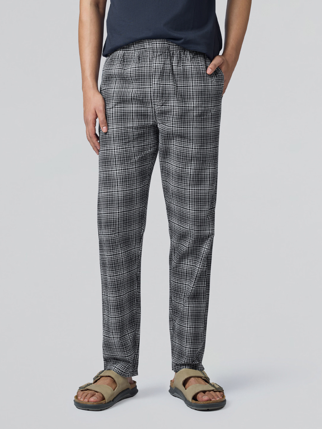 XYXX Cotton Checked Straight legs Lounge Pants