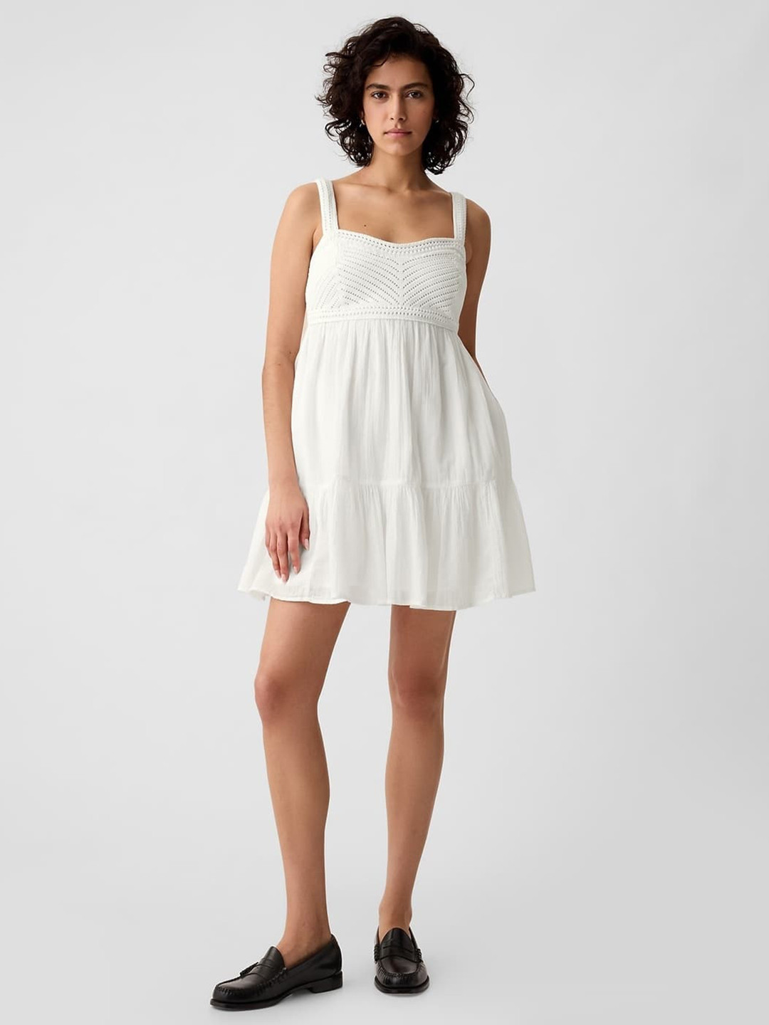 GAP Empire Waist Crochet Mini Dress