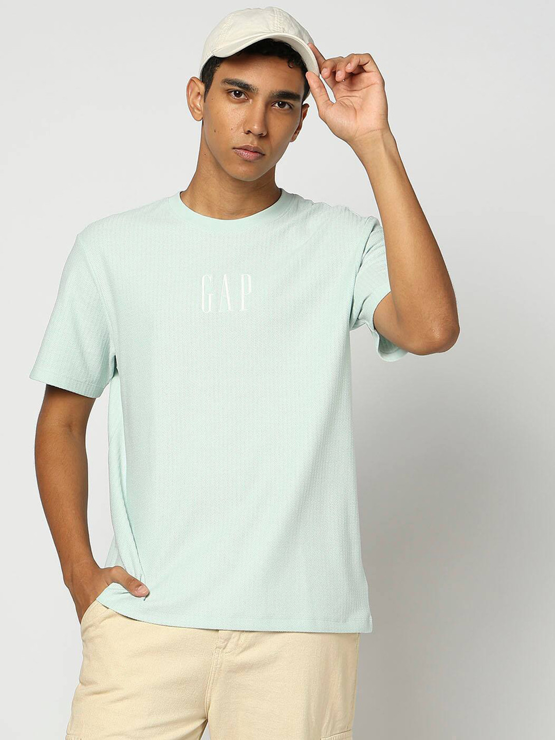 GAP Self Design Textured Casual T-shirt