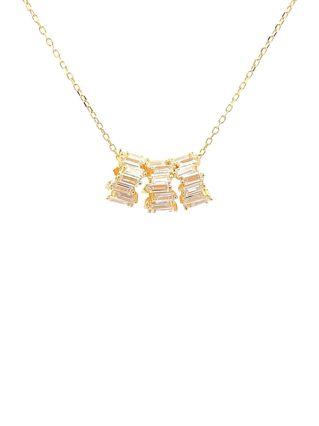 EZURR Women Gold 925 Silver Luminous Trio Pendant Chain