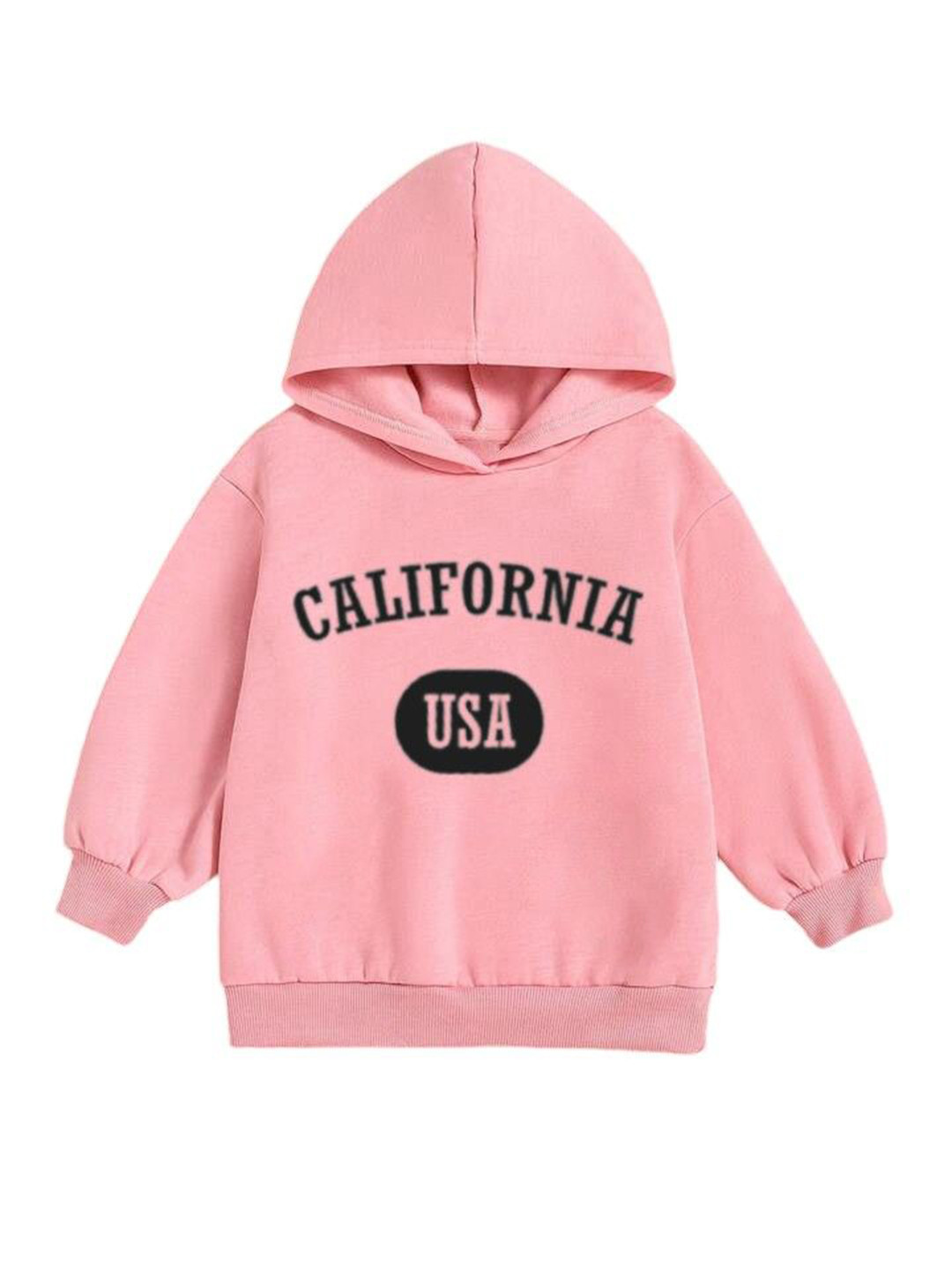 TABADTOD Kids Typography Printed Hood Pullover Sweatshirt