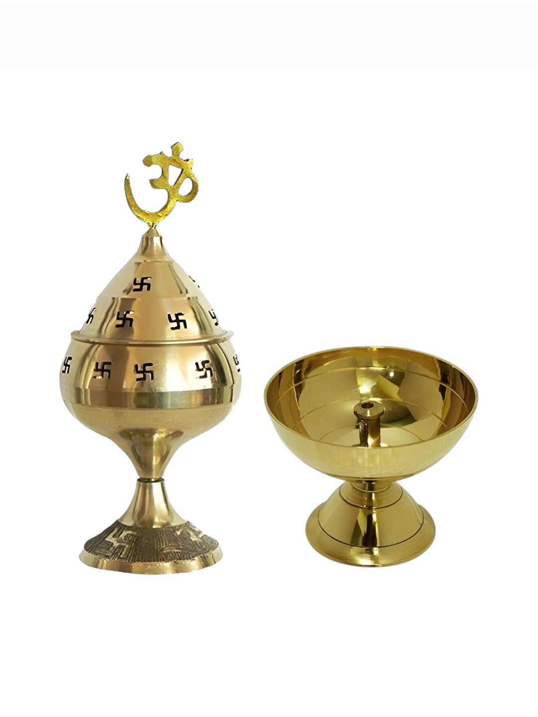 Adhvik Yellow 2 Pieces Textured Jyot & Paro Pyali Diyas
