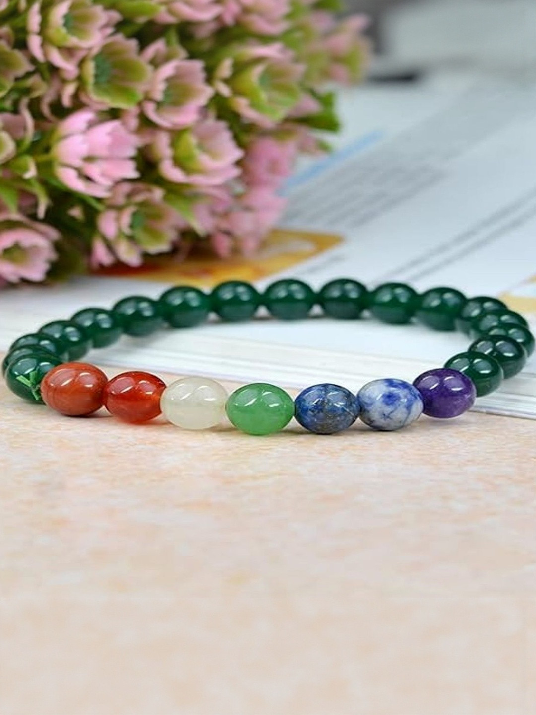 SINDURRI CREATIONS Unisex Natural Stones Elasticated Bracelet