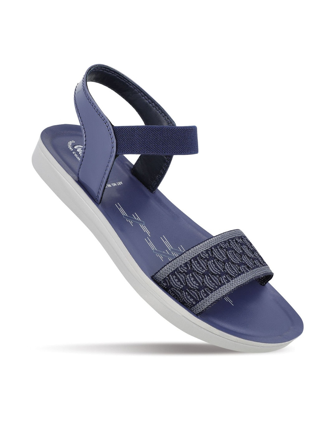 Walkaroo Women Blue Slip-On Backstrap Comfort Sandals