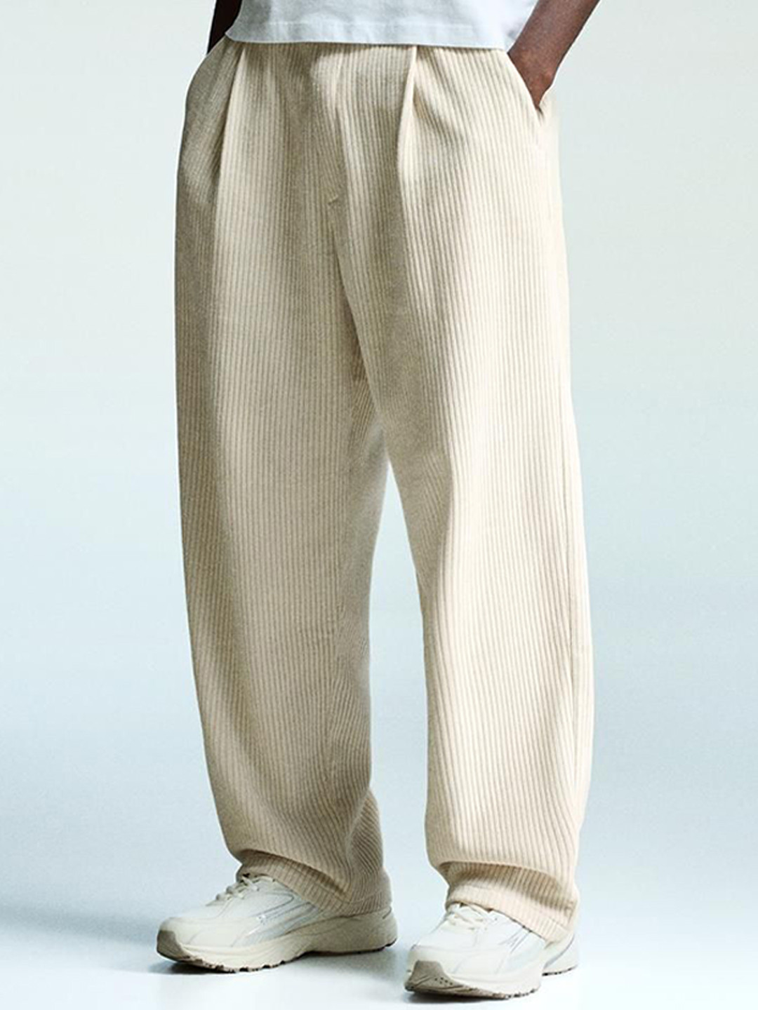 Bershka Super Baggy Chenille Trousers