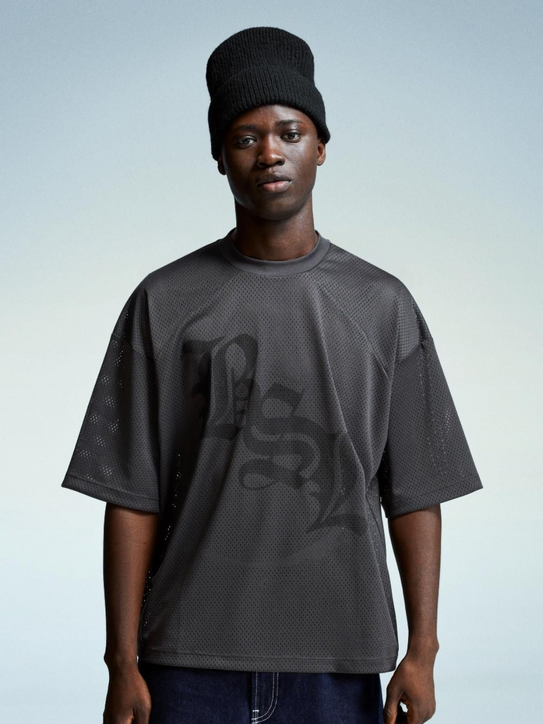 Bershka Short-sleeved Mesh Pure Cotton T-shirt