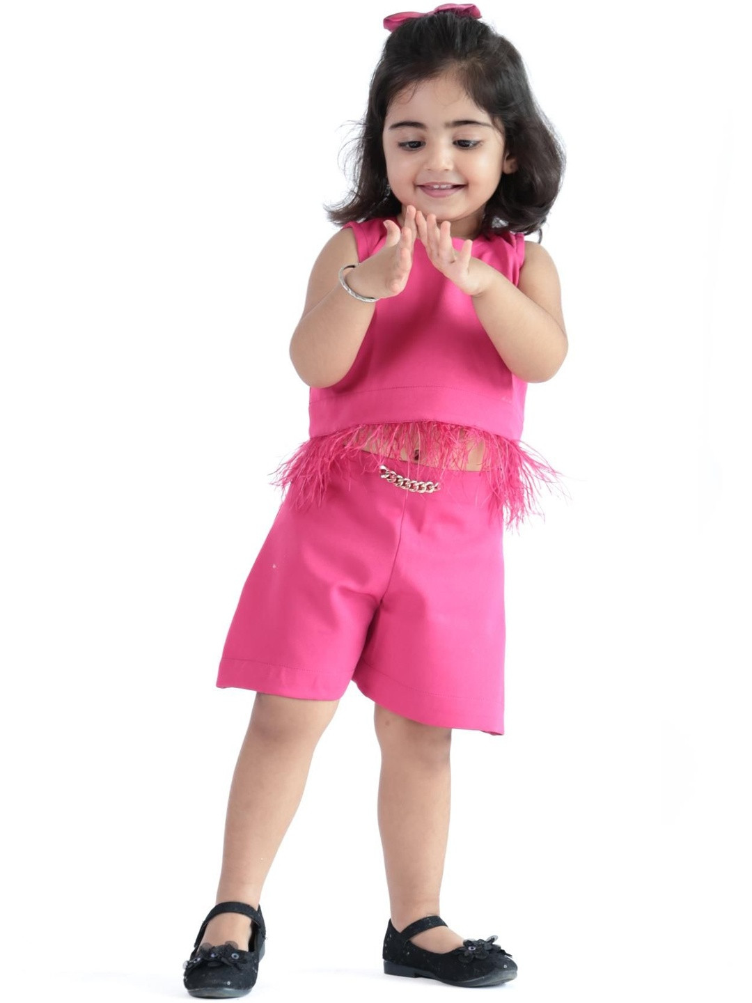 SPIN N TALES Girls Top with Shorts Clothing Set