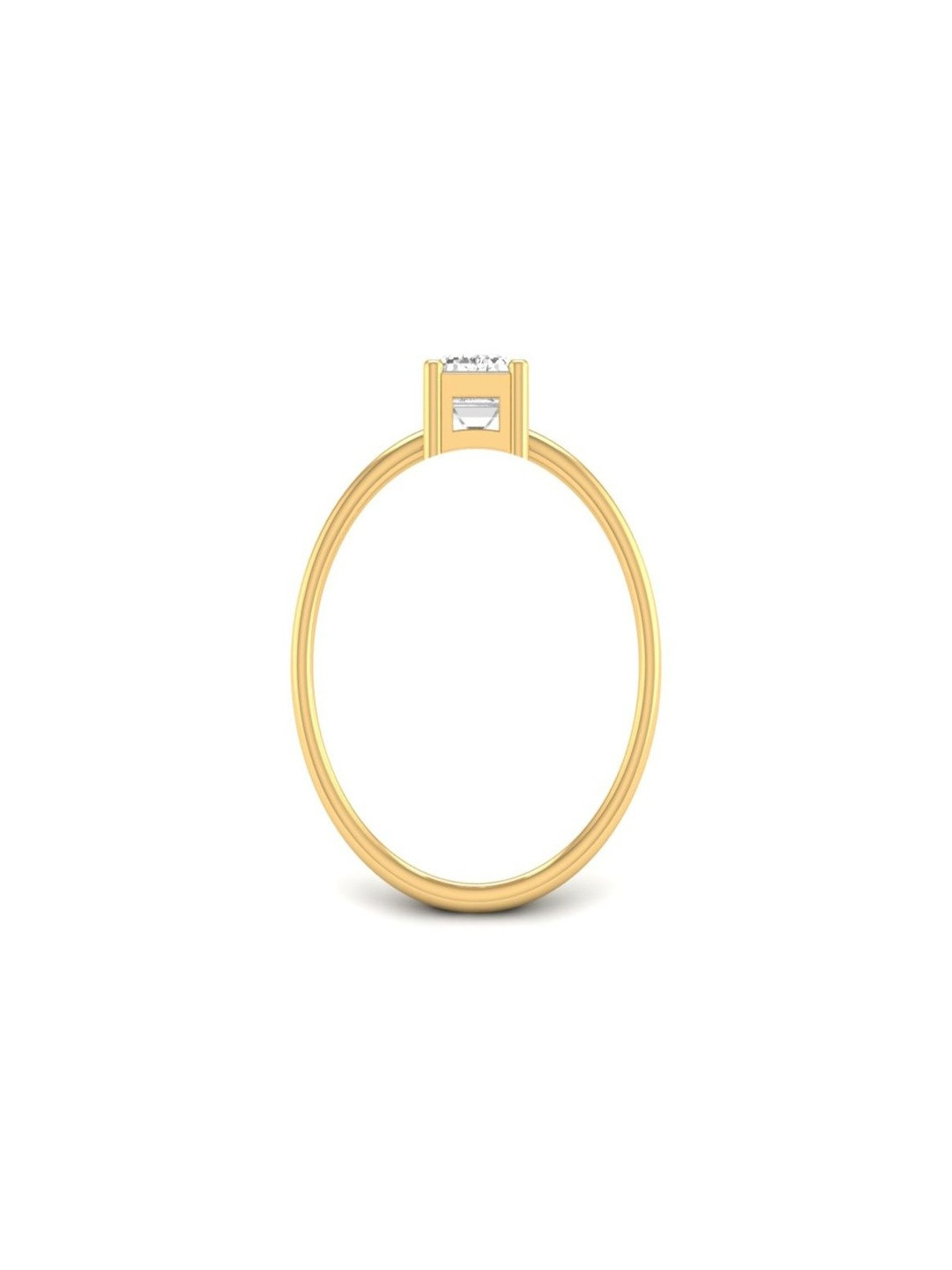 Lasmo Sterling Silver Gold-Plated Cubic Zirconia Studded Finger Ring