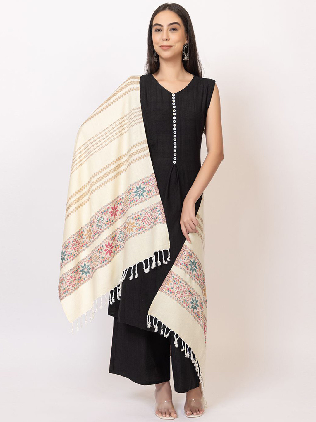 PYRO SPIRIT Women Striped Woven Design Shawl