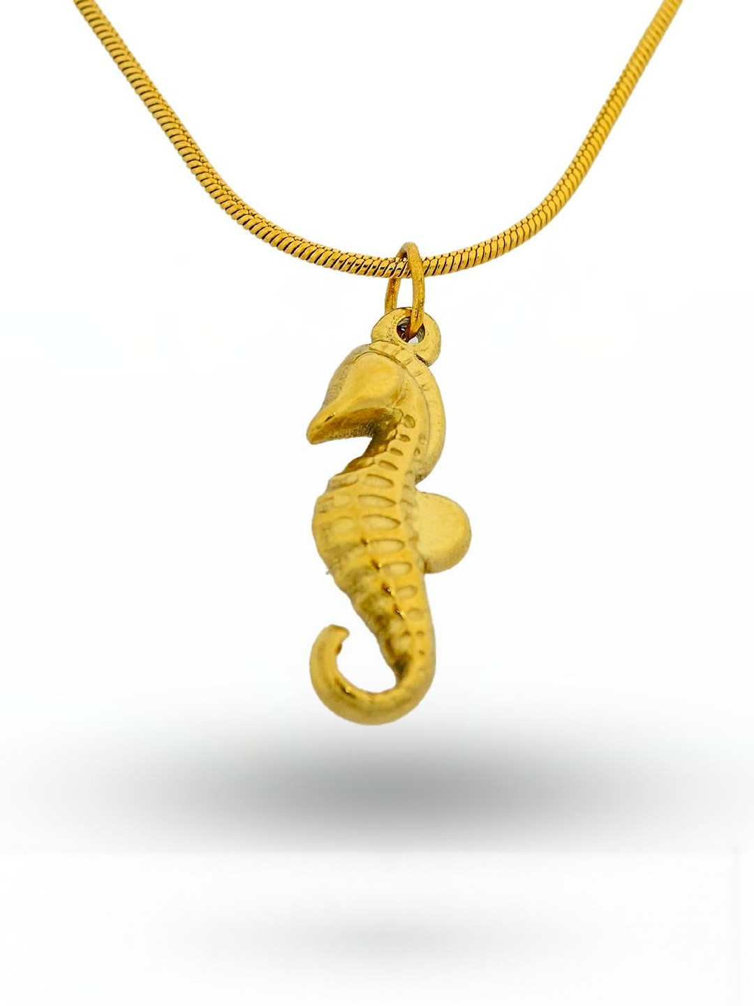 INTERSTELLAR Women Gold-Plated Sea Horse Shaped Stainless Steel Pendant