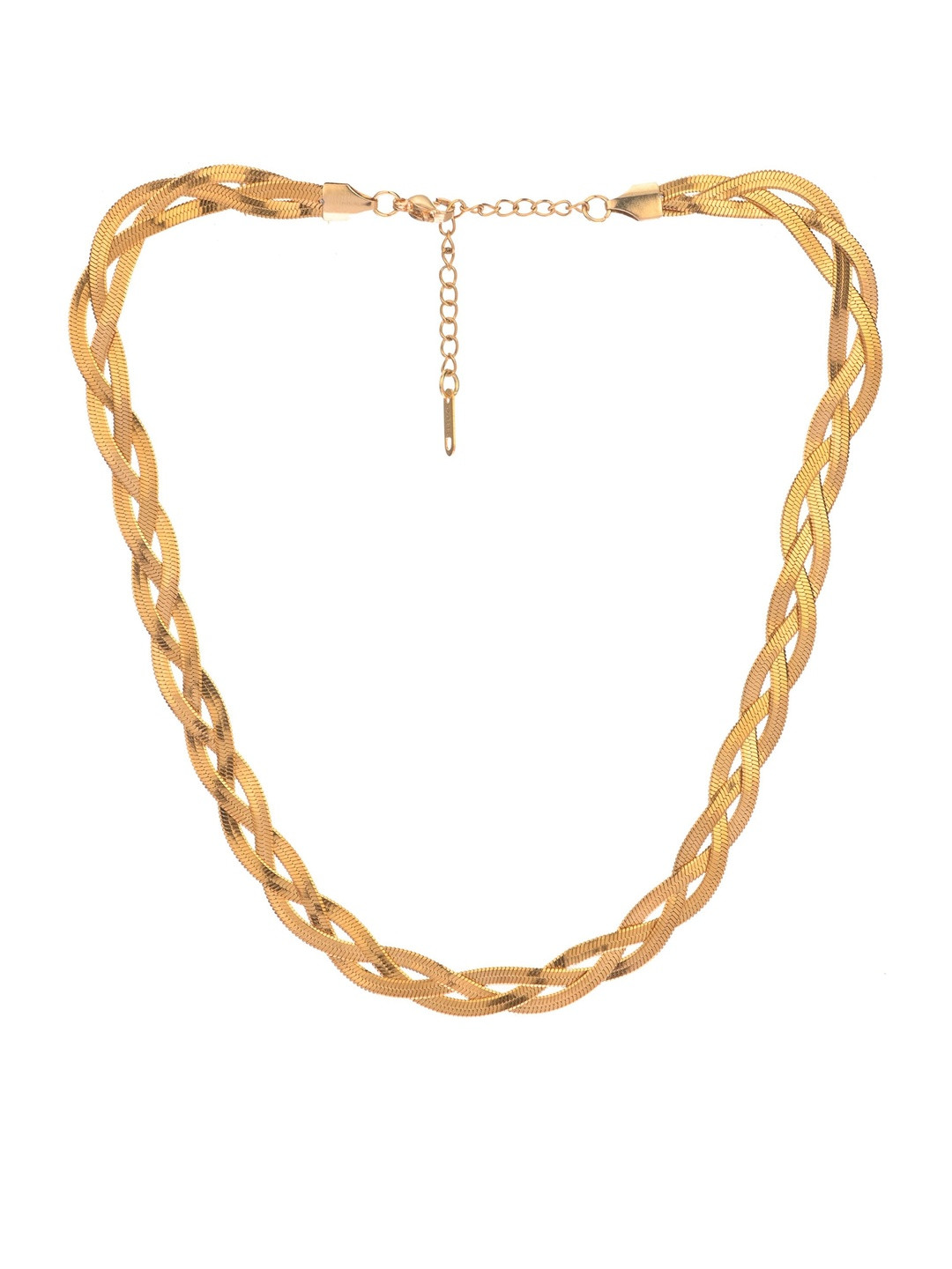 Beadworks Women Stainless Steel Knotted Gold-Plated Necklace