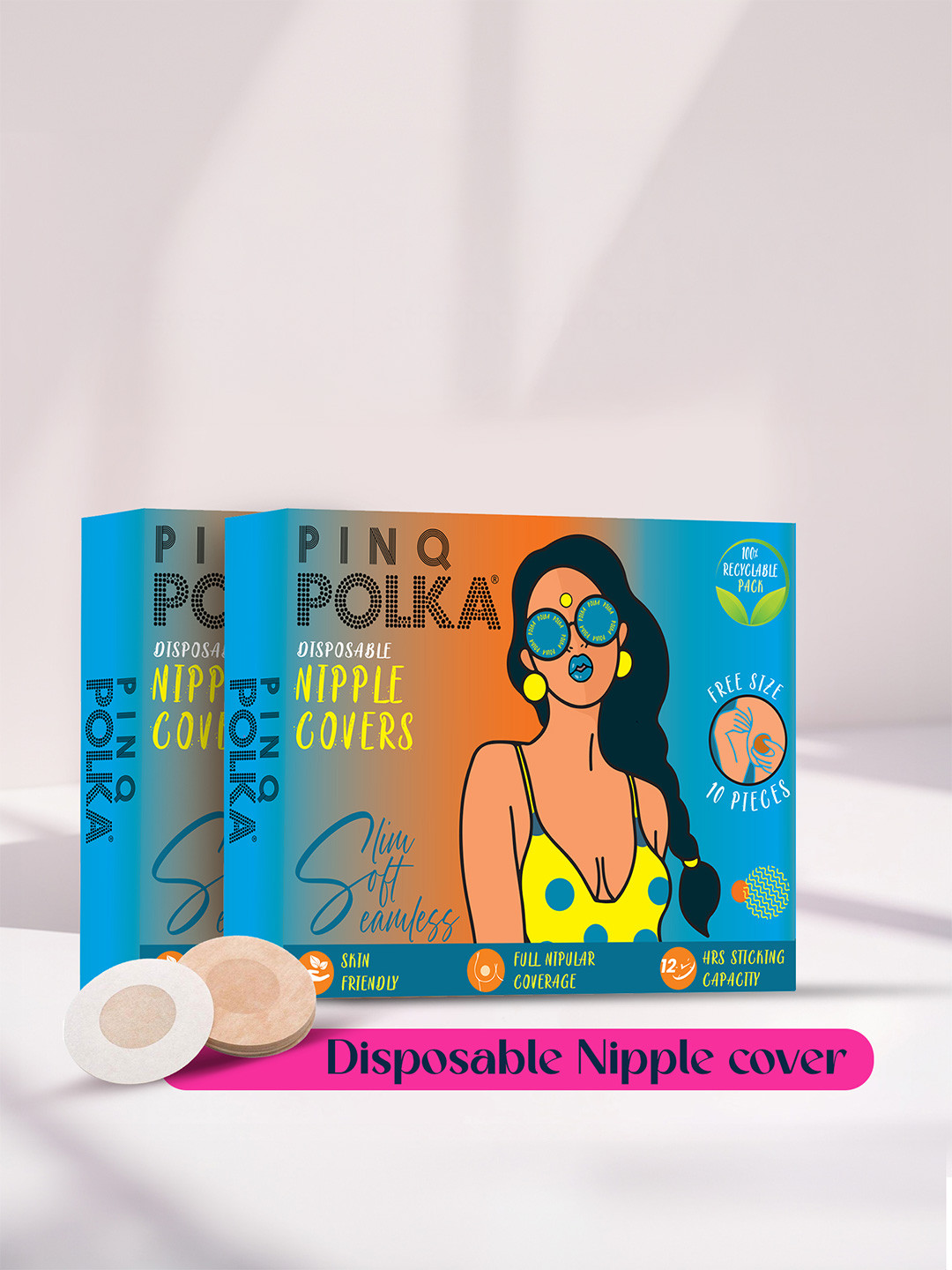 PINQ POLKA Disposable Nipple Cover Pasties For Women Stick On Stickers 20 Pcs