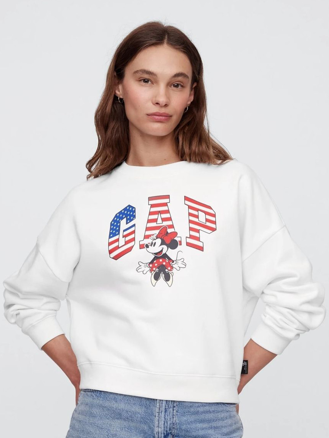 GAP Women Minnie Mouse Printed Relaxed Fit Sweatshirt