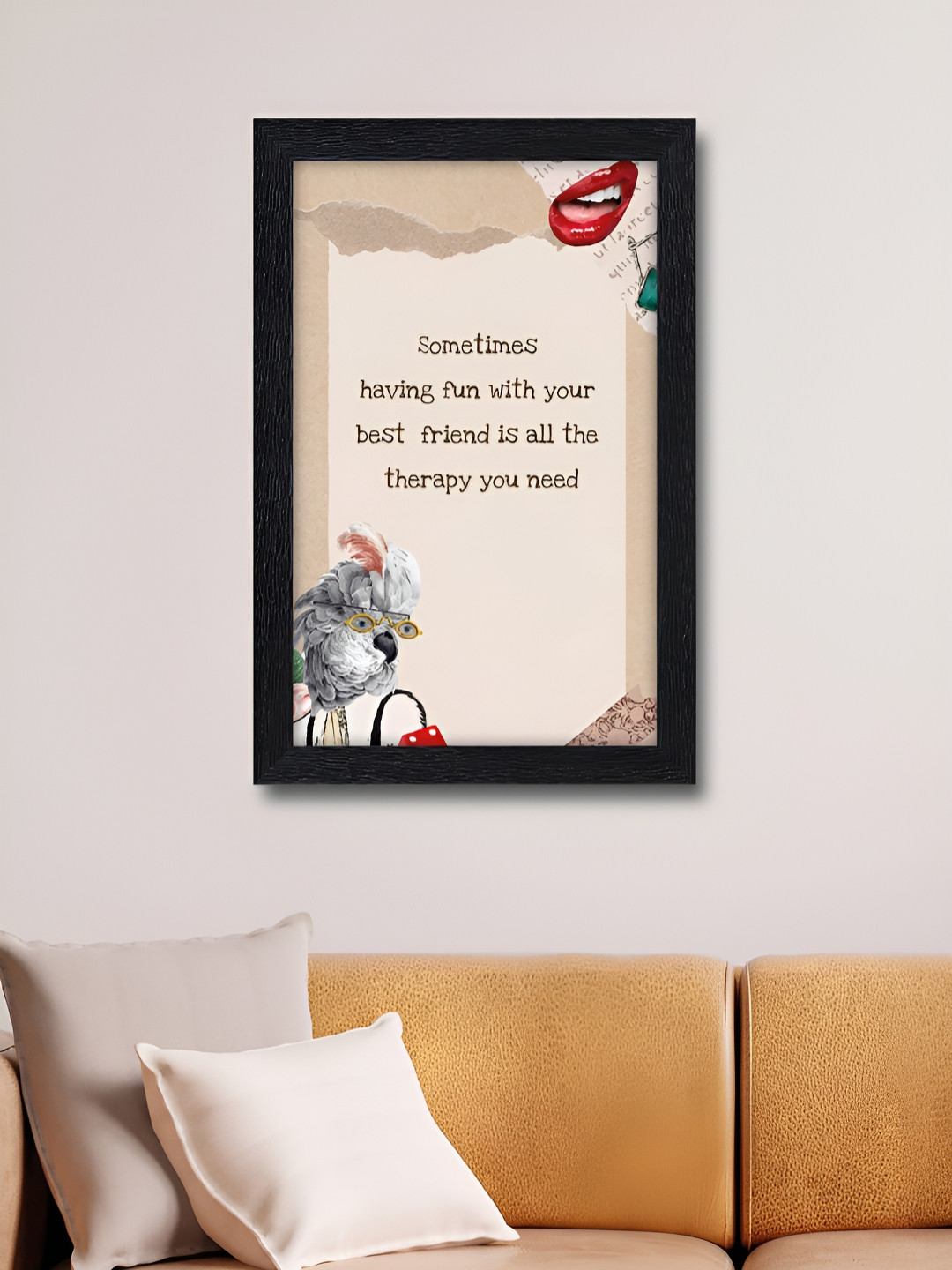 RANDOM Beige & Black Best Friend Quote Wall Frame