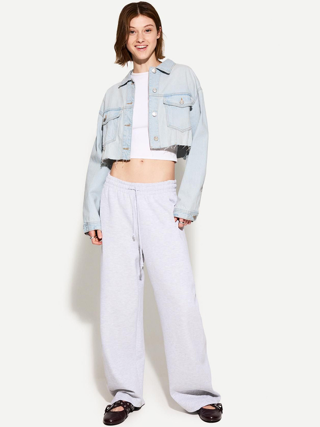 Bershka Cropped Denim Jacket