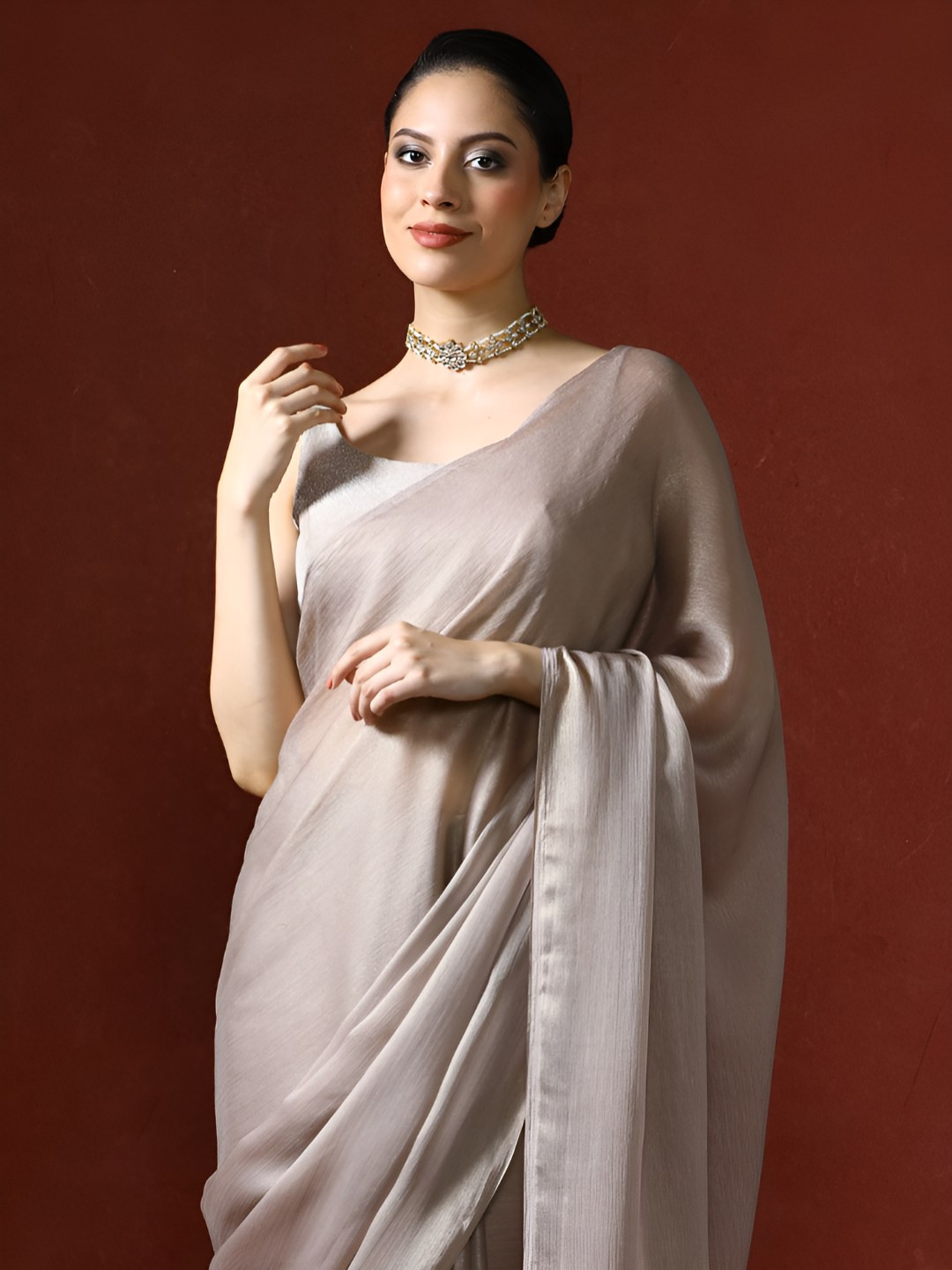 Mitera Chiffon Saree With Blouse Piece