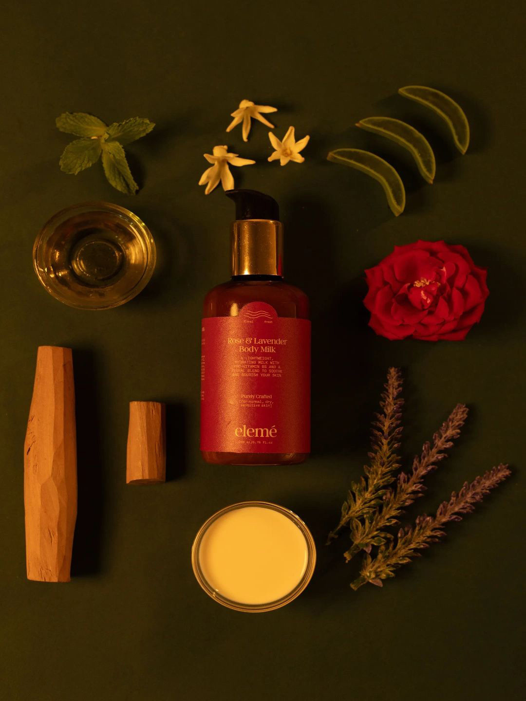 eleme Rose & Lavender Body Milk For Nourishing Skin - 200 ml