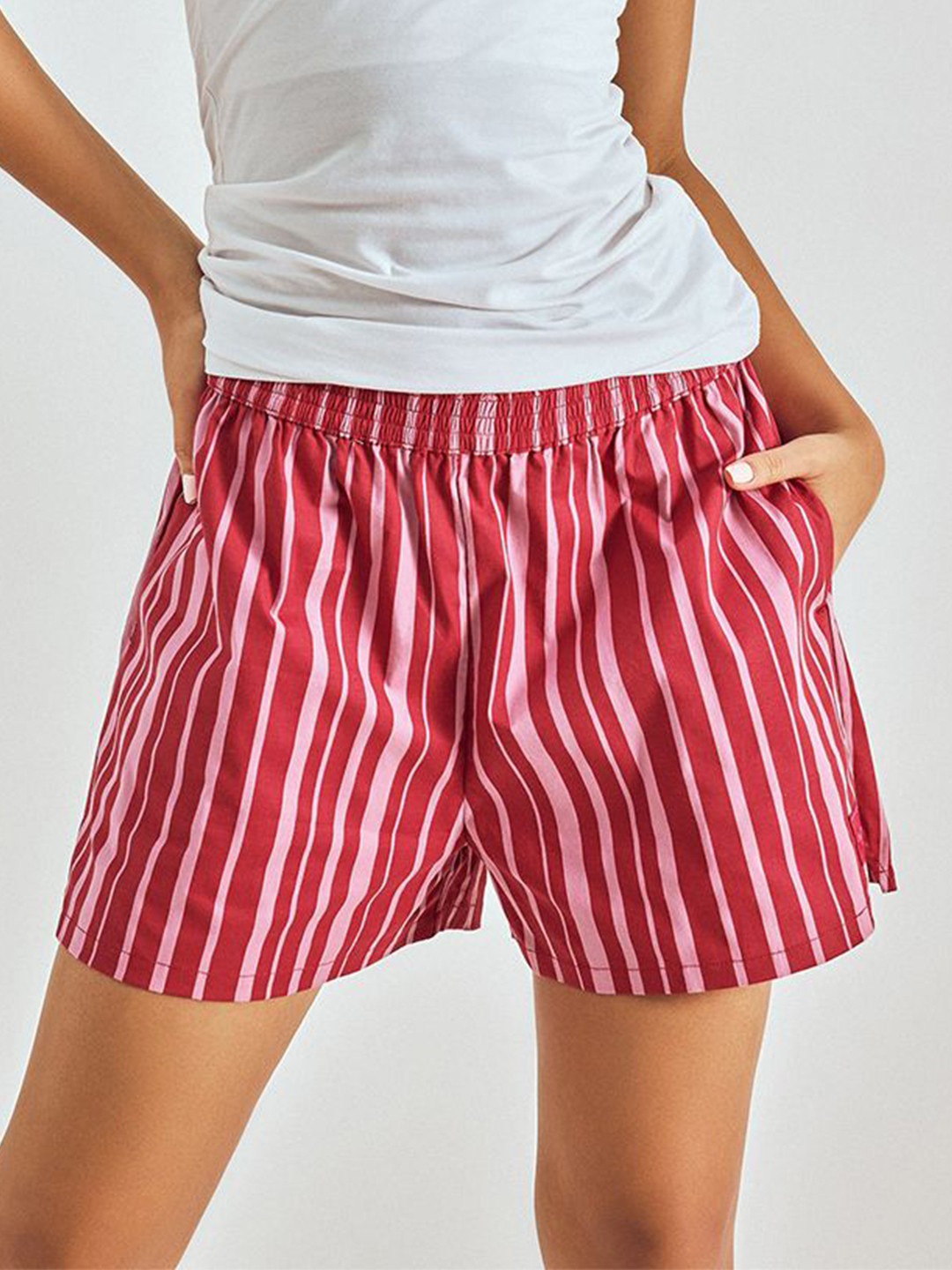Pepe Jeans Women Secret Garden High-Rise Striped Lounge Shorts