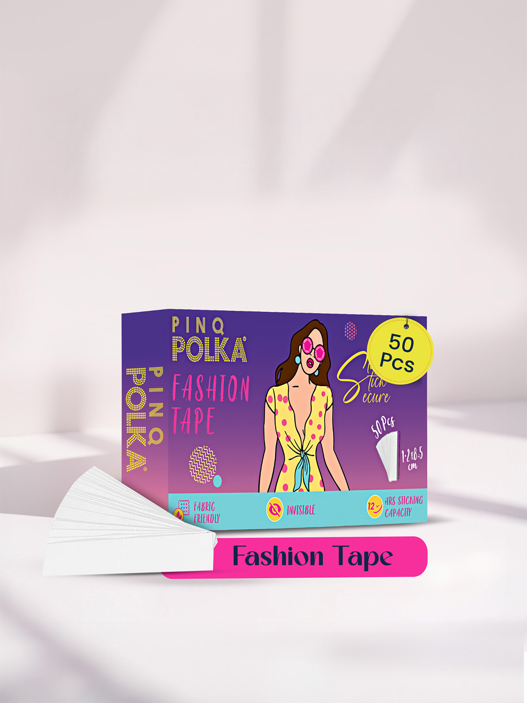 PINQ POLKA Fashion Tape for Dressing Double Sided Skin Friendly Body Tape 50 Pcs