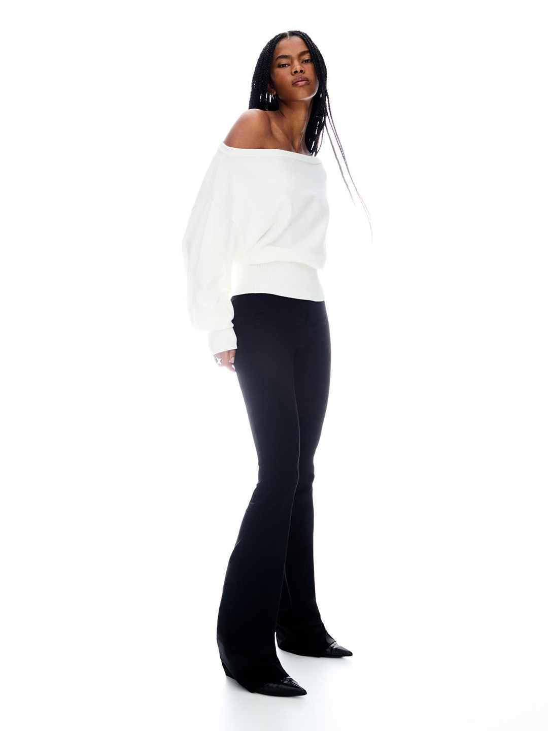 Bershka Asymmetric Sweater With Ribbed Hem