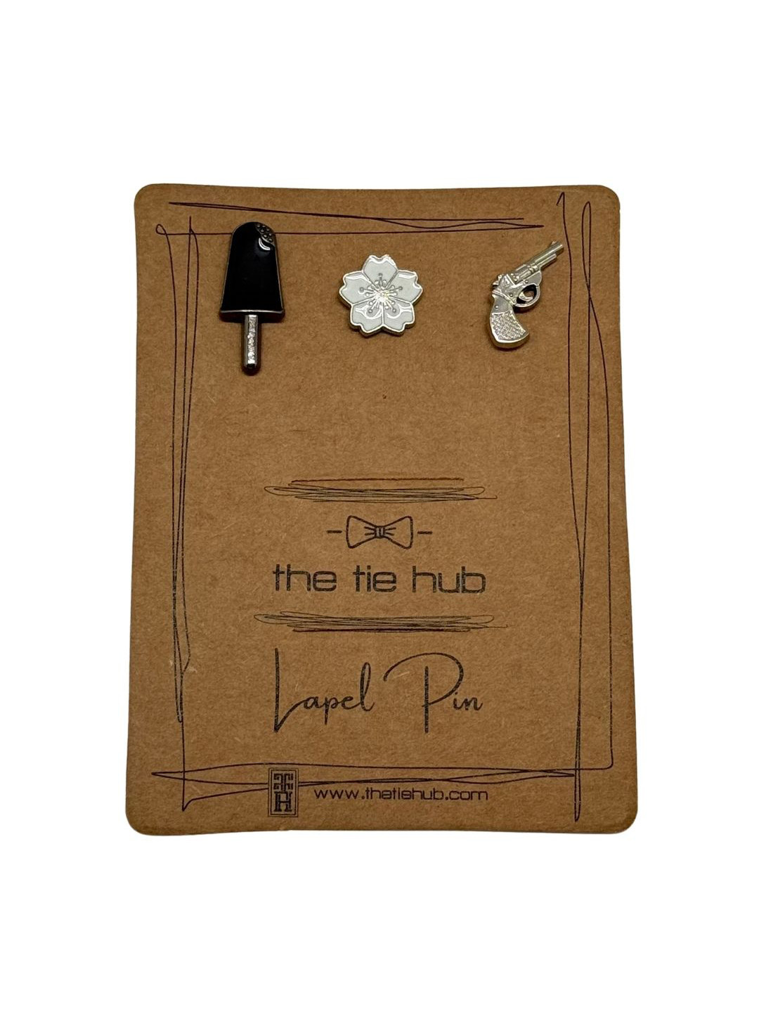 The Tie Hub Men Set Of 3 Popsicle & Revolver Minimal Brooches