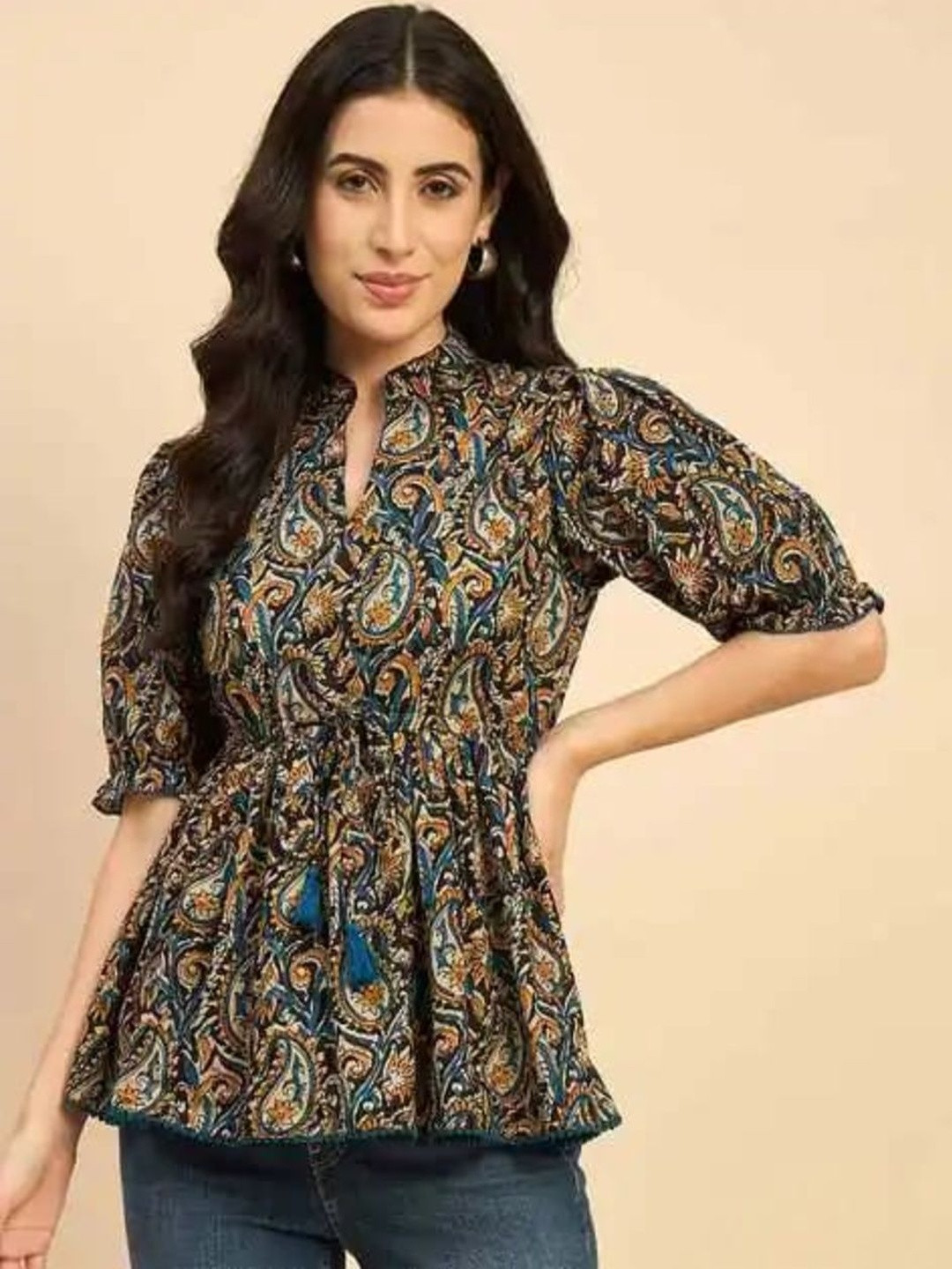 Style Heaven Women Paisley Printed Viscose Rayon Tunic Top