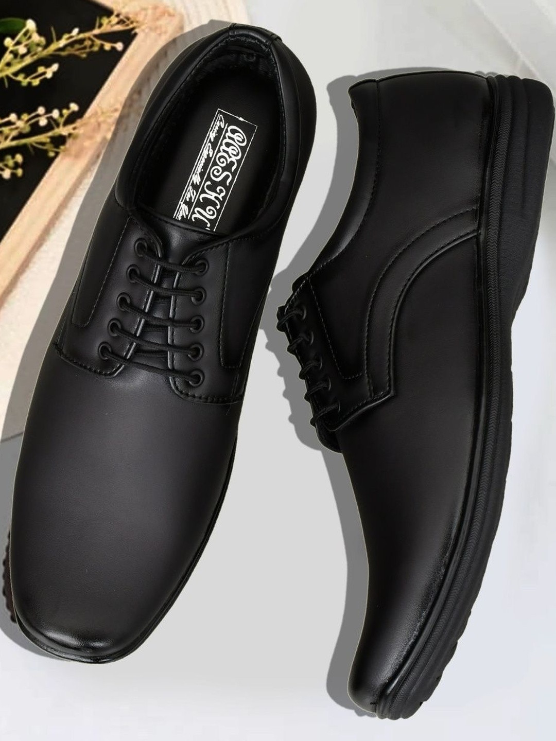 Aaeshu Square Toe Lace-Ups Loafers Formal Shoes