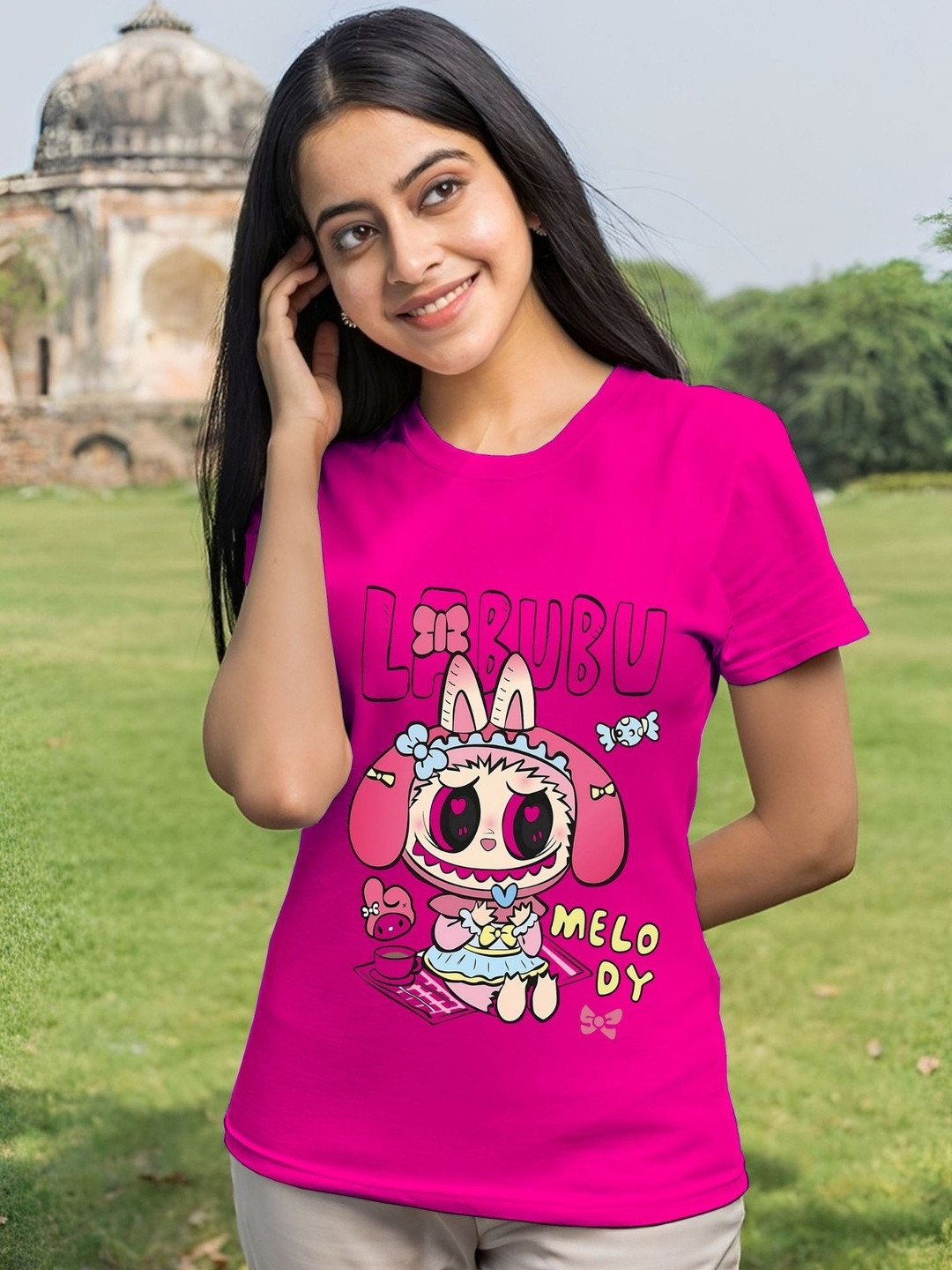 Kushi Flyer Women Pink Polyester Printed T-shirt