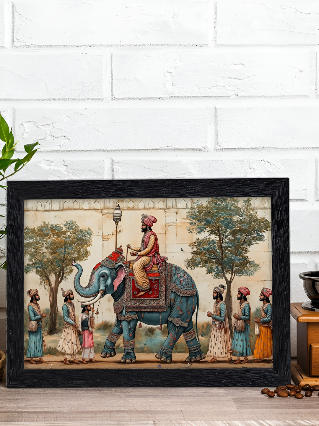 RANDOM Blue & Beige Traditional Wooden Wall Art
