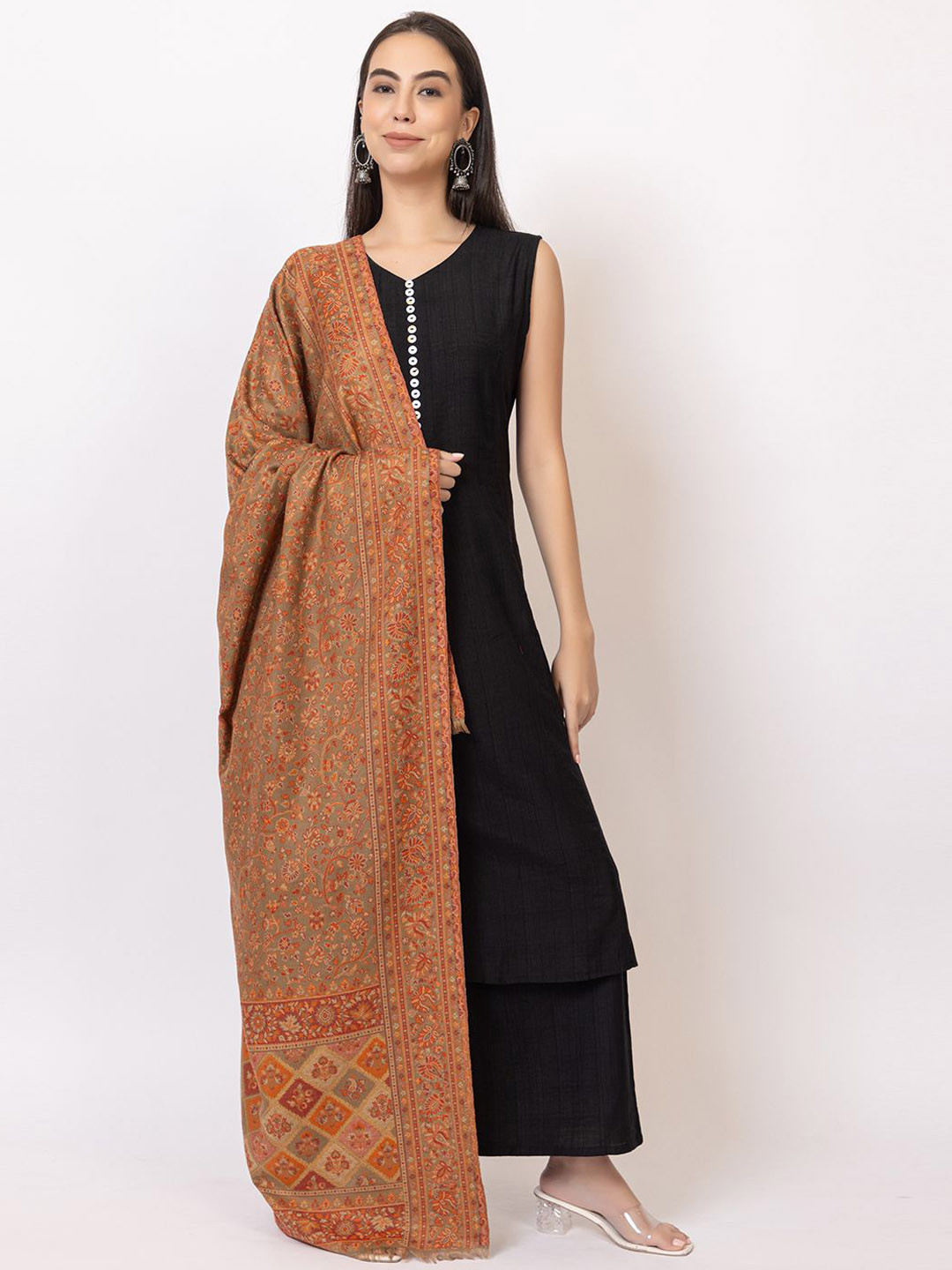 PYRO SPIRIT Floral Woven Design Shawl