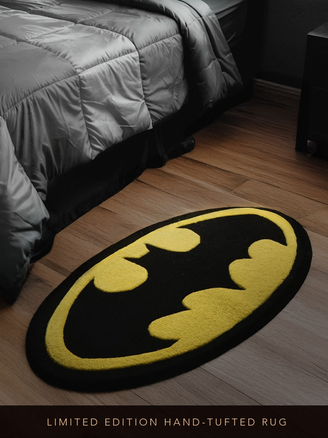 The Souled Store Yellow & Black Batman Logo Anti-Skid Doormat