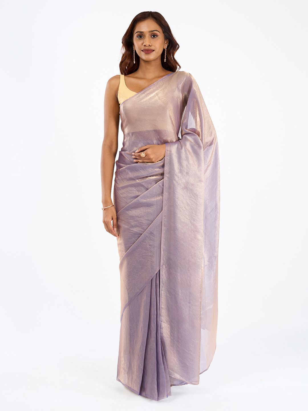 TEEJH Dharvani Lavender Pre-Draped Saree