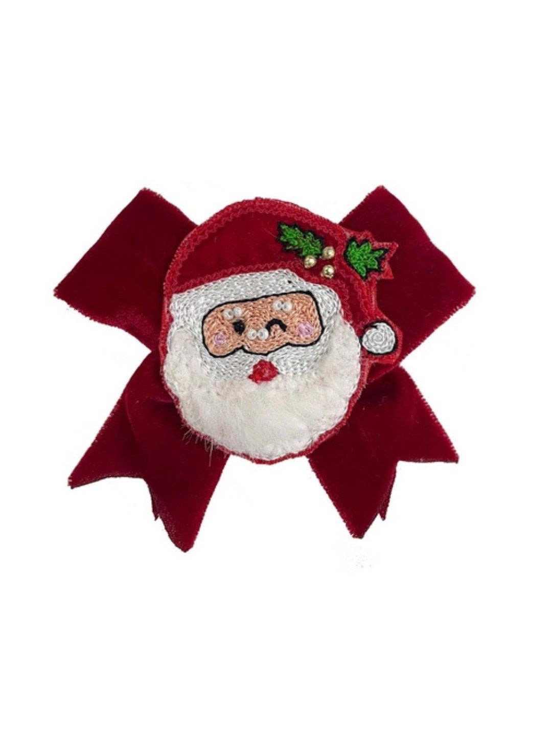 Bling Orn Girls Santa Hair Clip