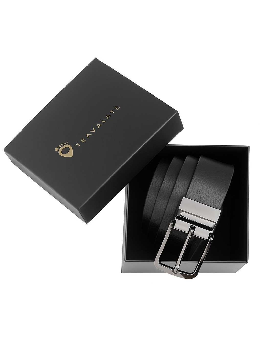 TRAVALATE Men Textured Leather Reversible Belt