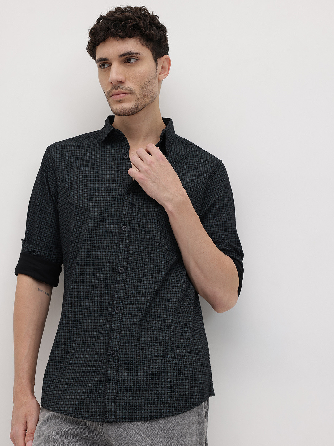 The Roadster Life Co. Shepherd Checked Regular Fit Pure Cotton Casual Shirt