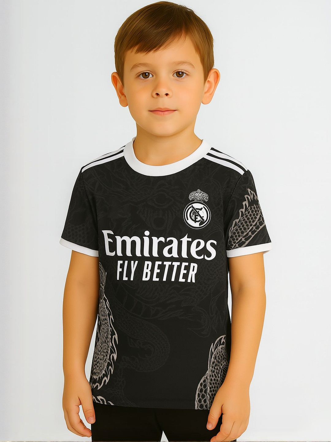 dostitch Boys Real Madrid Cristiano Ronaldo 7 Printed Jersey T-shirt