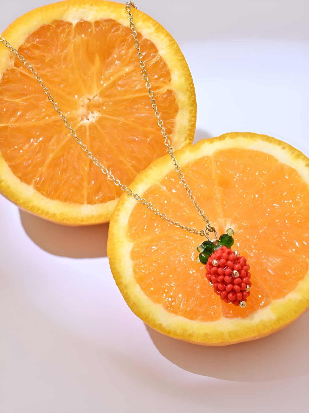 ToniQ Gold-Plated Strawberry Sweetheart Minimal Necklace