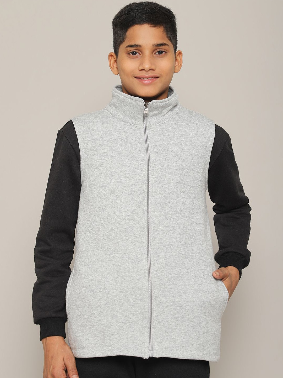 MOONAAH Boys Sleeveless Open Front Zip-through Jacket