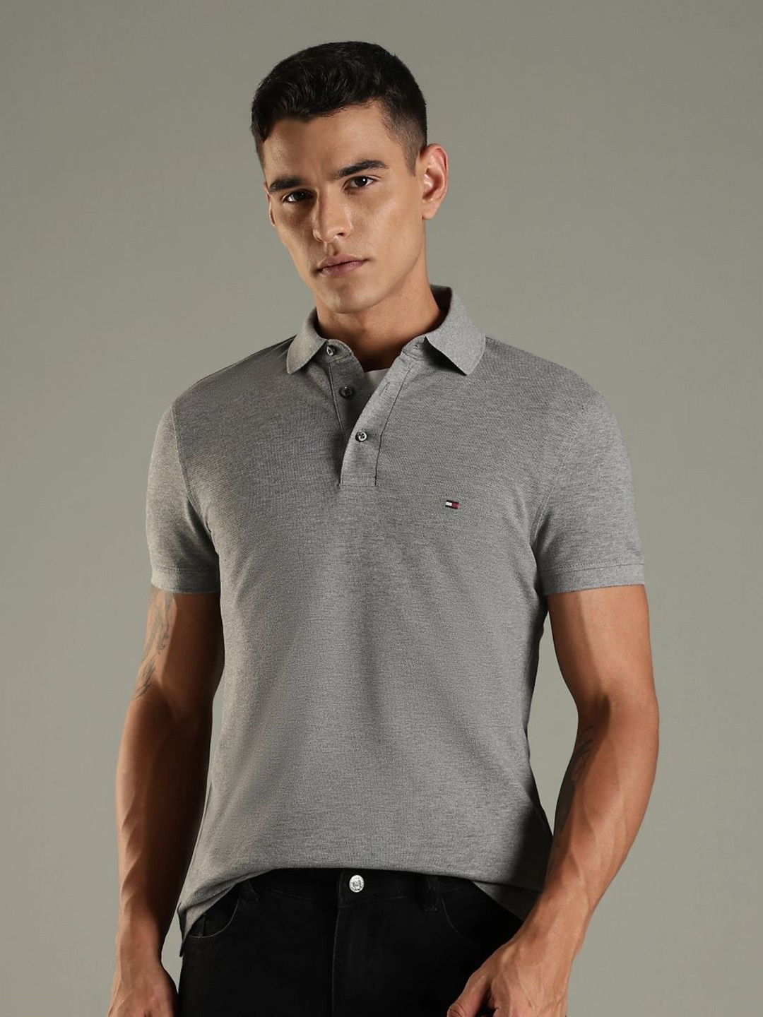 Tommy Hilfiger Men Solid Polo Collar Slim Fit T-shirt