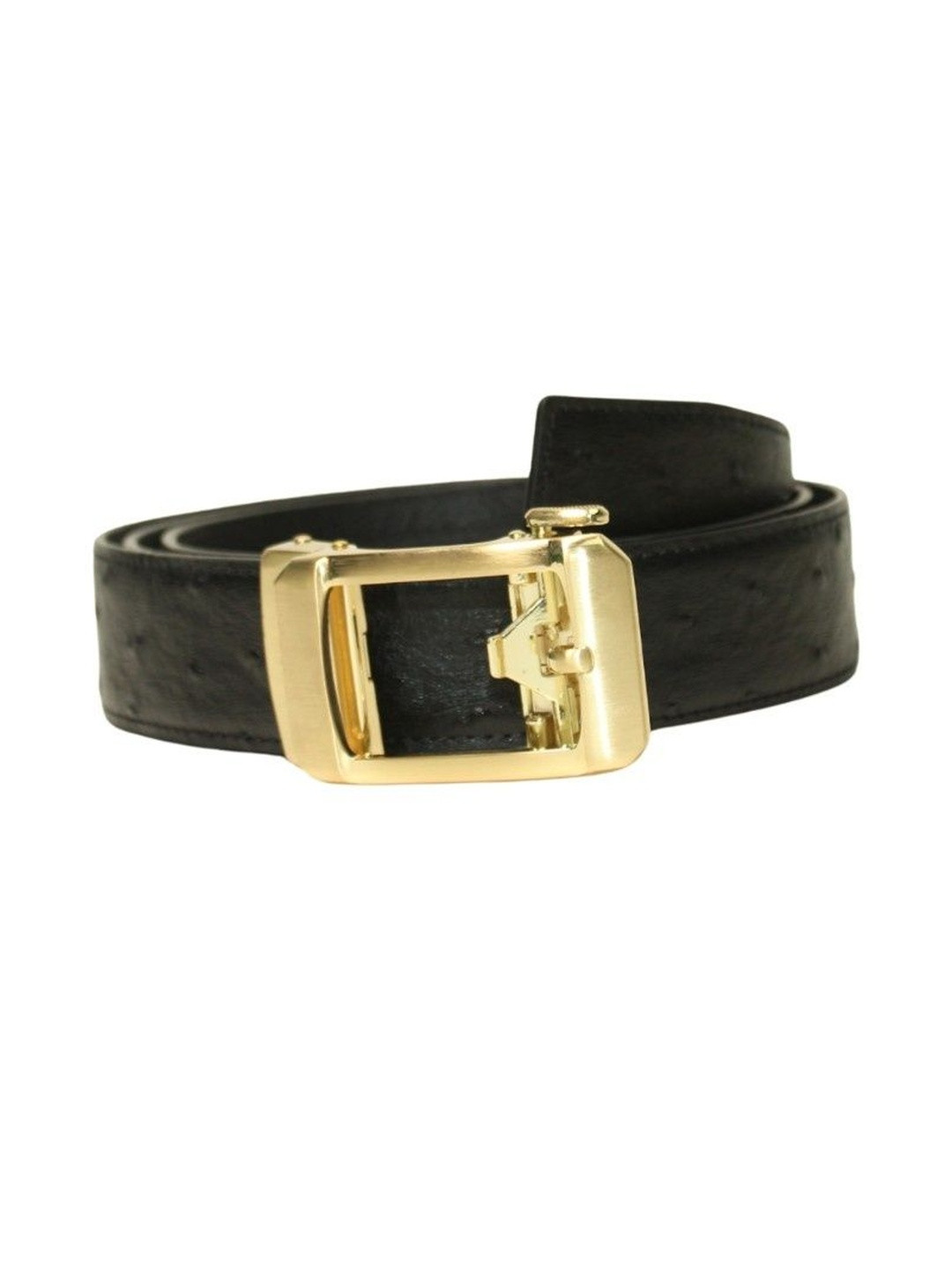 ITALIAN SHOES CO Men Leather Gold Buckle Reversible Belt