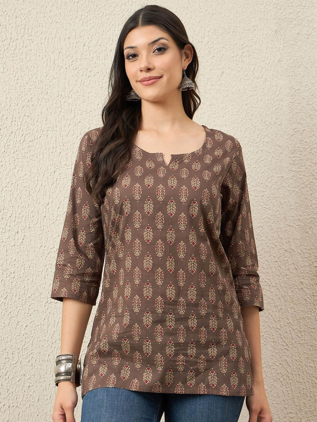 VANSIRI Floral Print Cotton Top