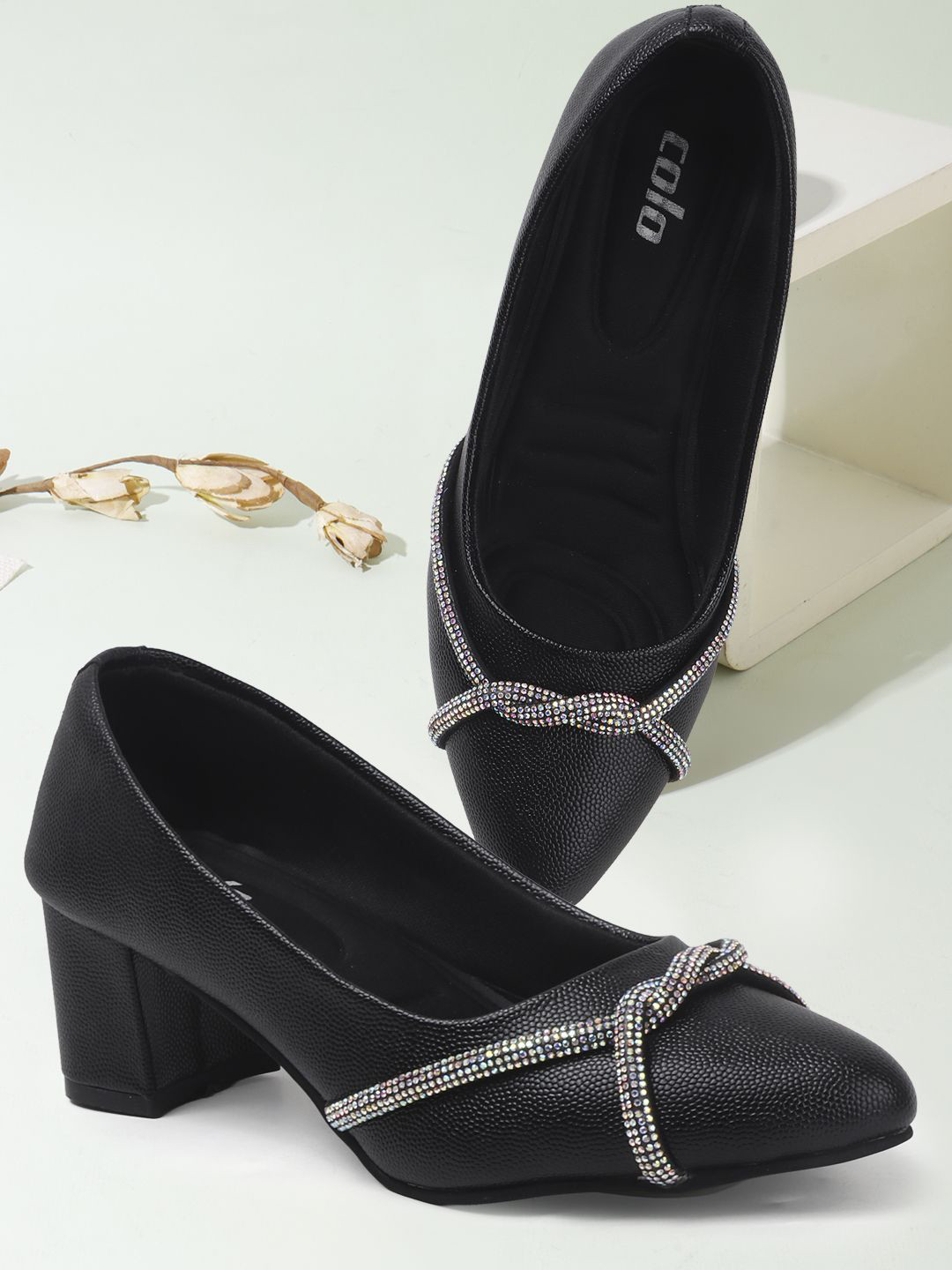 Colo Women Western - Embellished Block Heels Pumps