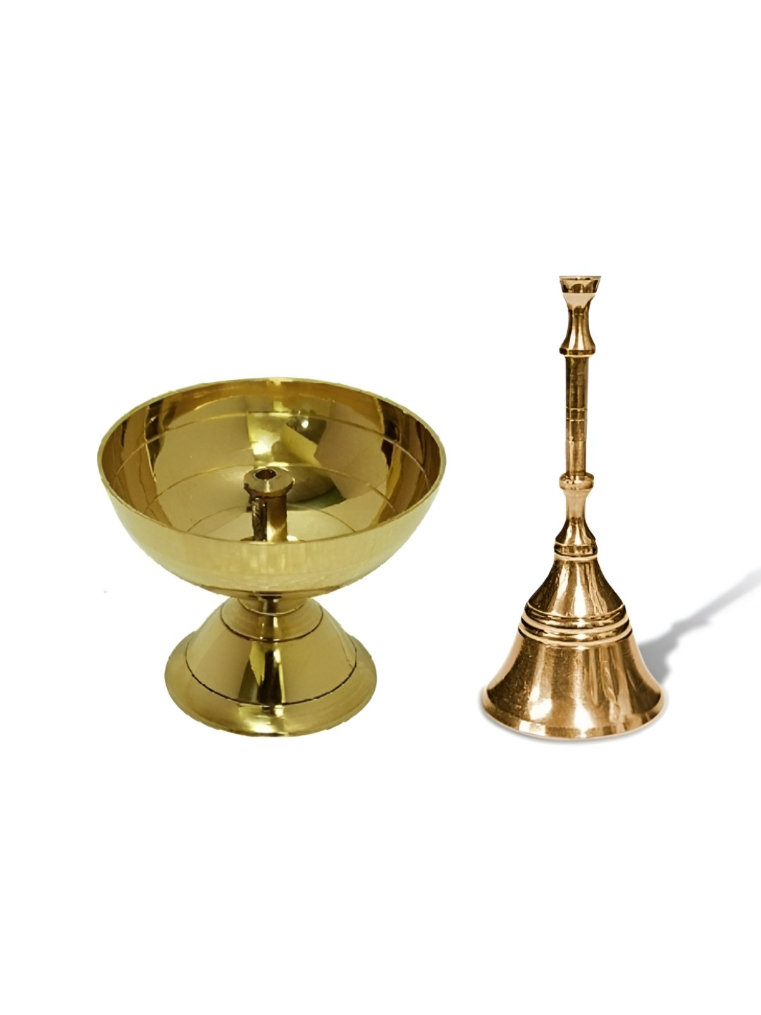 Adhvik Yellow 2 Pieces Textured Churi Ghanti & Paro Diyas