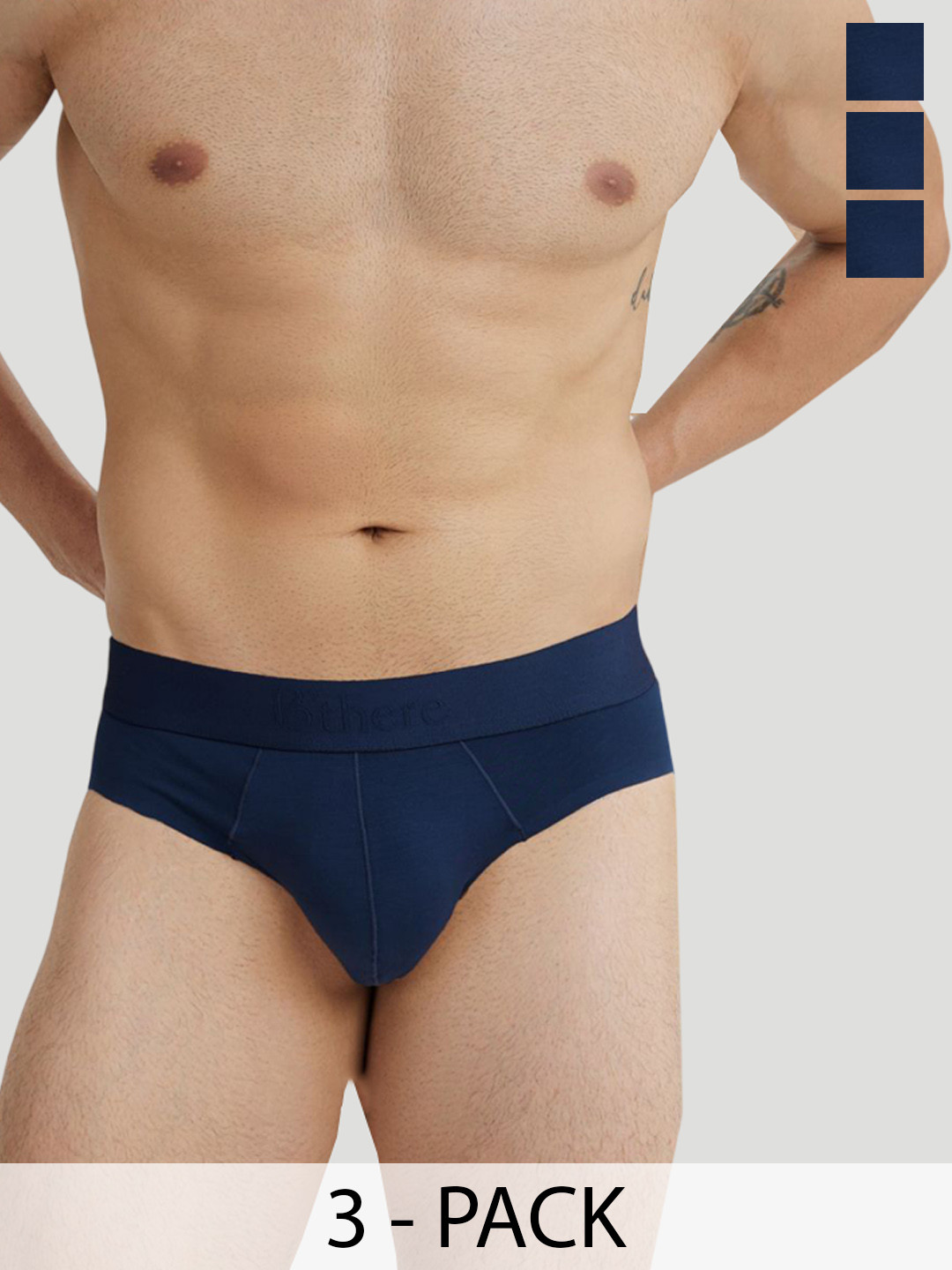 B'there Men Pack Of 3 Mid-Rise Basic Briefs U002_SPB_SPB_SPB