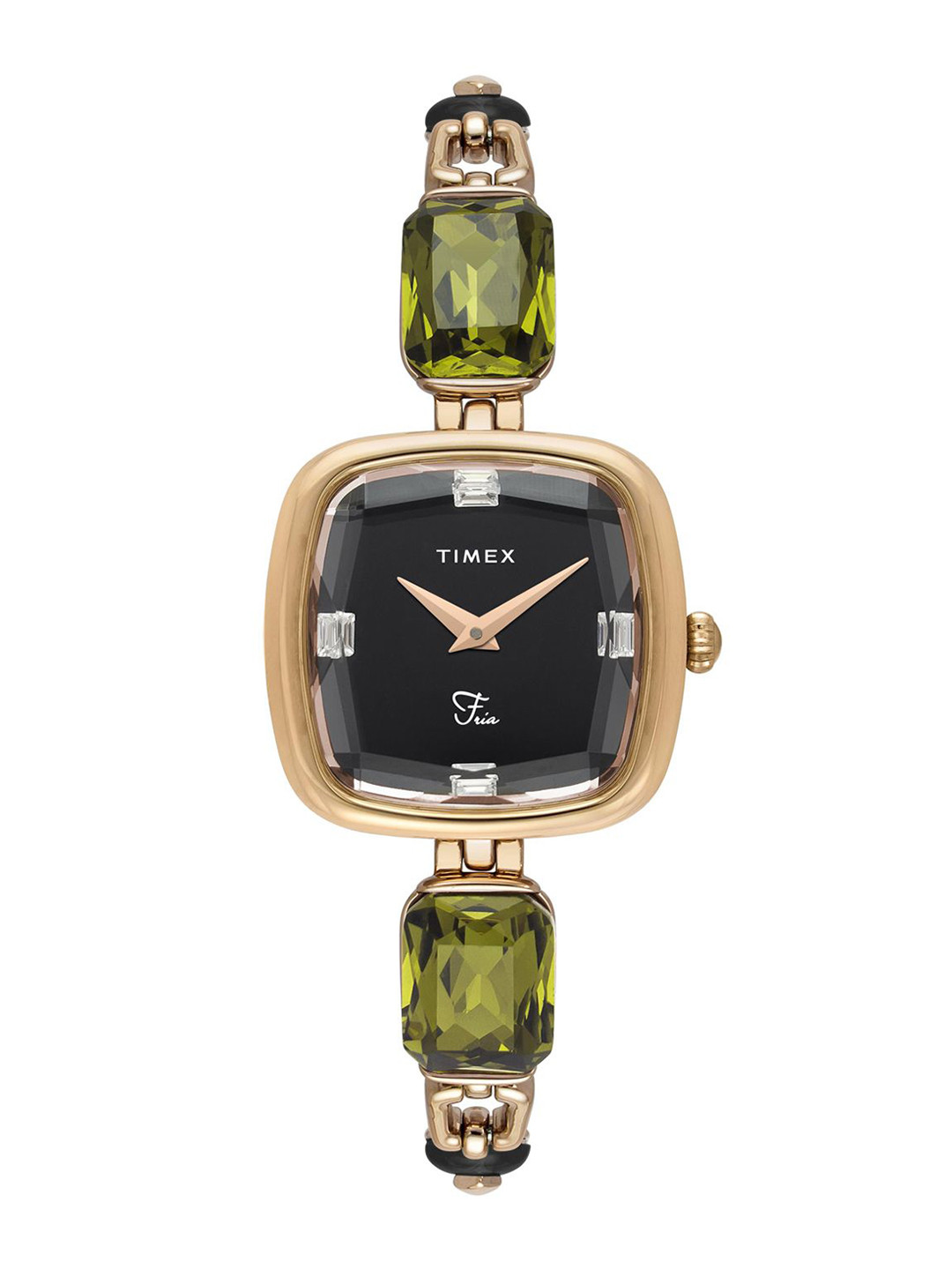 Timex Fria Women Brass Embellished Dial & Bracelet Style Straps Analogue Watch TWEL21202