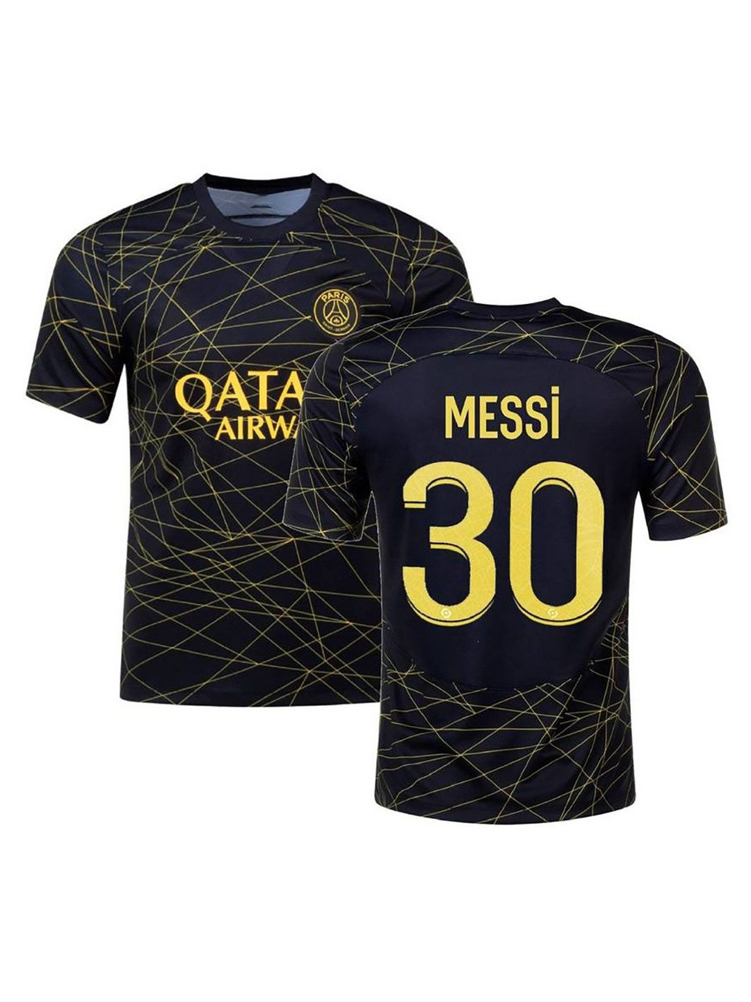 dostitch Boys Messi 10 Away Printed Dri-FIT Football Jersey T-shirt